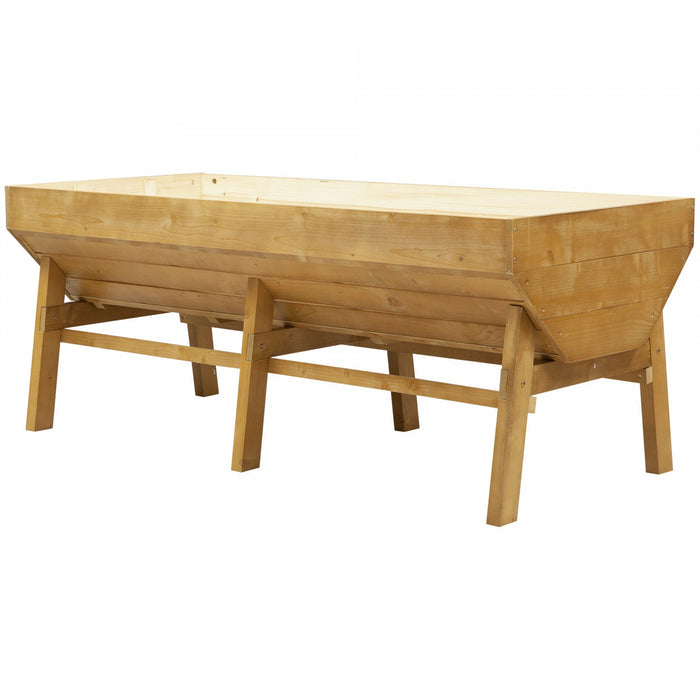 Outsunny 71'' X 32' X 28'' Wooden Raised Garden Bed, Planter Box With Non-woven Fabric, Free Standin