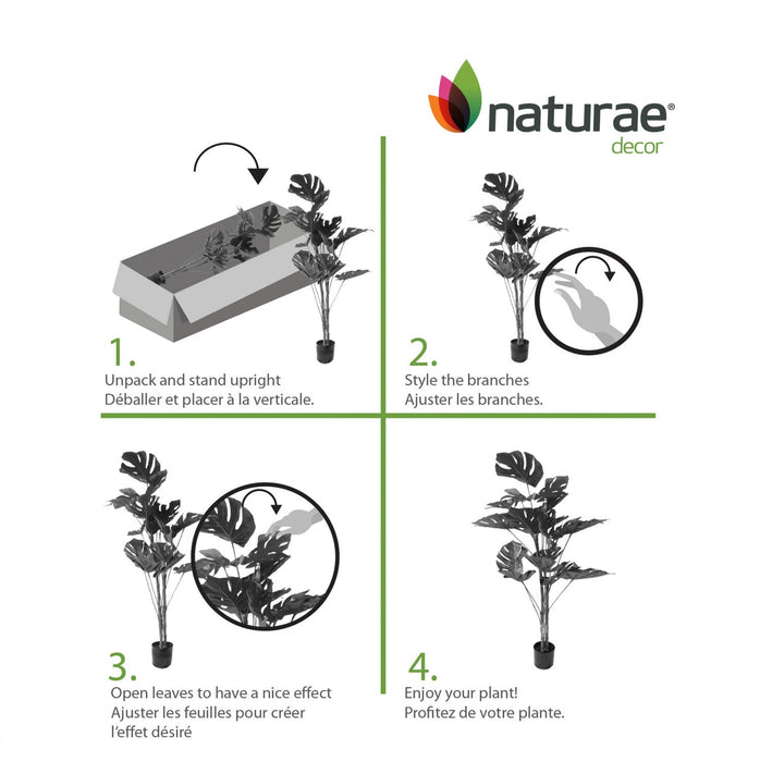 Artificial 29\" Monstera Indoor & Outdoor In Black Pot 