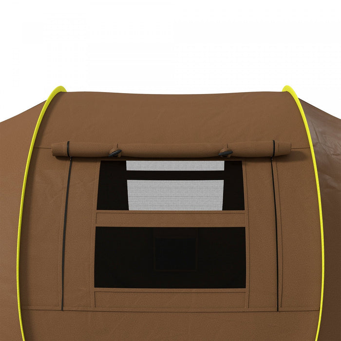 Outsunny Pop Up Camping Tent With 2 Porch, 3000mm Waterproof, Brown