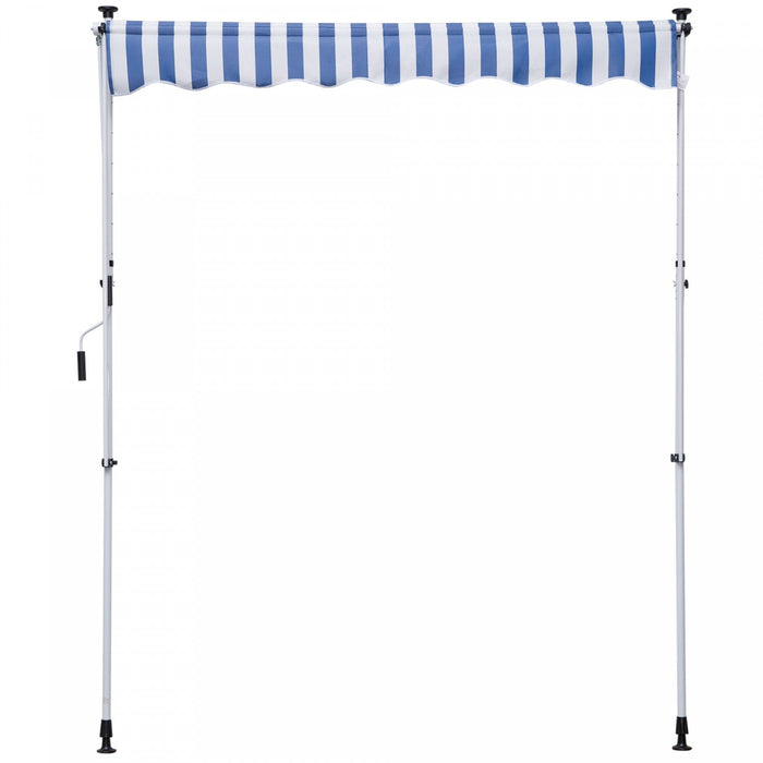 Outsunny 6.6'x5' Manual Retractable Patio Awning Window Door Sun Shade Deck Canopy Shelter Water Res