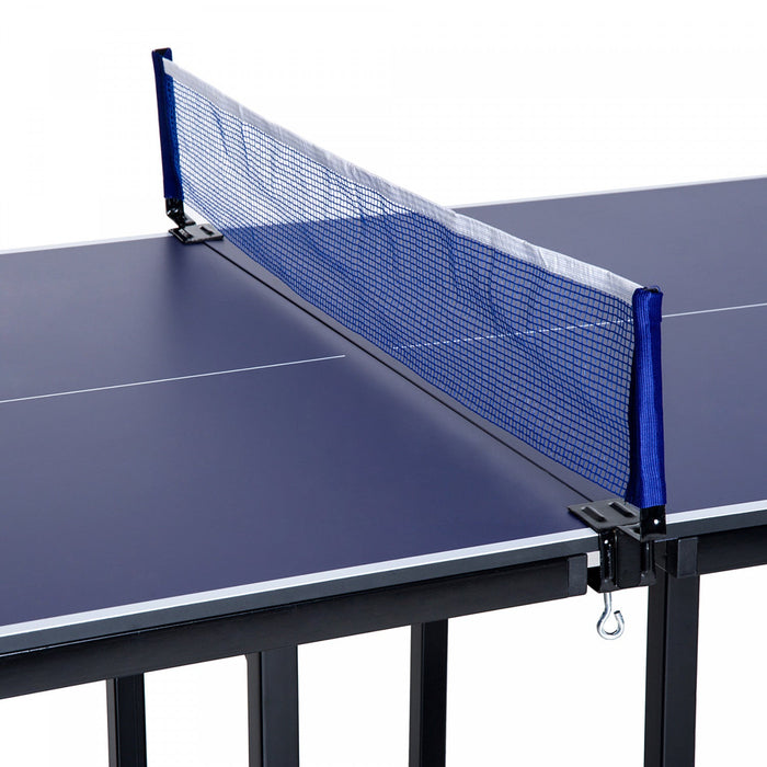 Soozier 6x3ft Compact Midsize Table Tennis Table Multi-use Family Ping-pong Table Free Standing Fold