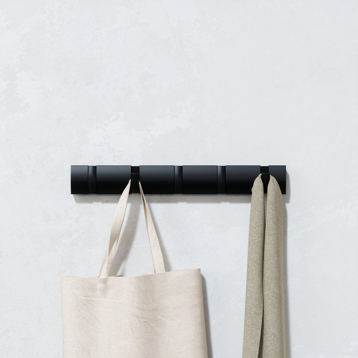 Umbra 5 Flip Wall-Mounted Hooks - Black