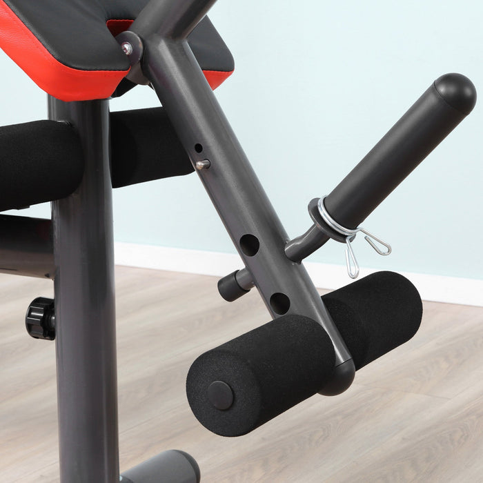 Soozier Weight Bench With Barbell Rack, Heavy Duty Multiple Function Workout Adjustable Bench Press 
