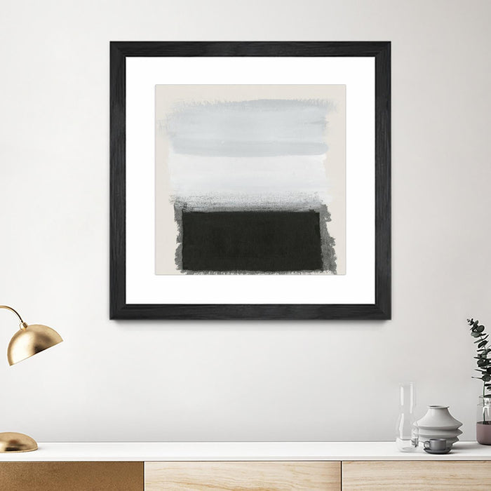\"Star Night Interlude\" Matted and Framed Black 36x36 Wall Art