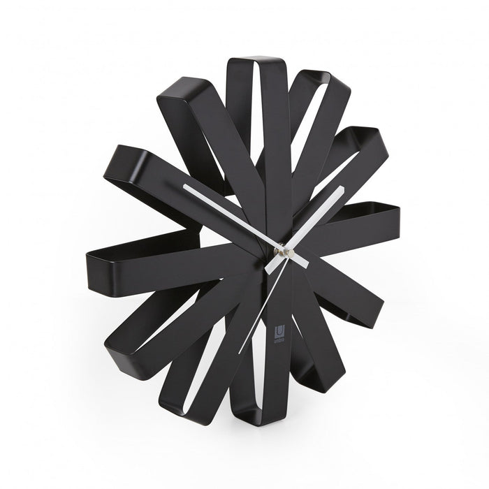Umbra Modern Steel Ribbon Wall Clock - Black