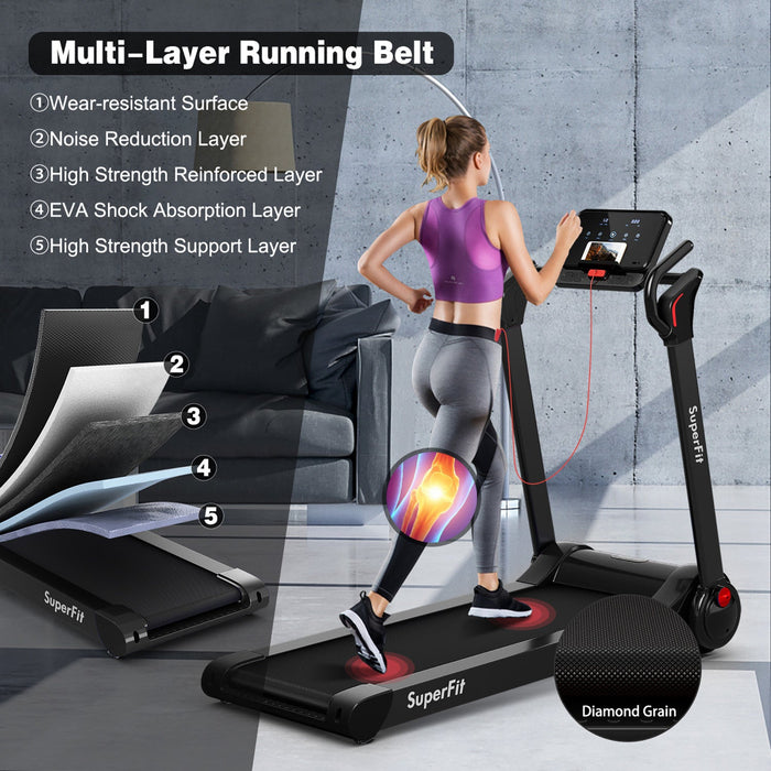 Superfit Folding 2.25hp Electric Treadmill Running Machine App Control Bluetooth