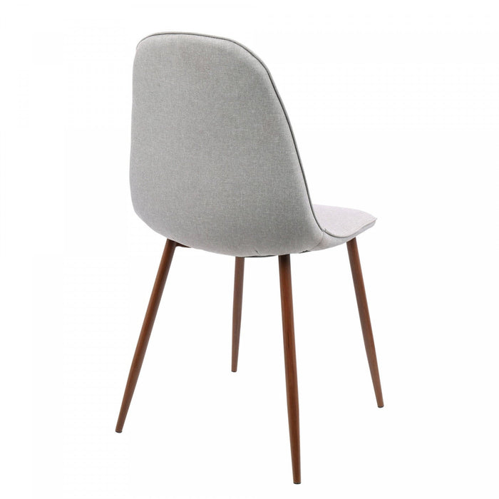 LumiSource Pebble Grey Fabric Mid-Century Modern Dining Accent Chair - Set of 2