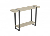 47” Console Table With 1 Shelf - Dark Taupe With Black Metal 