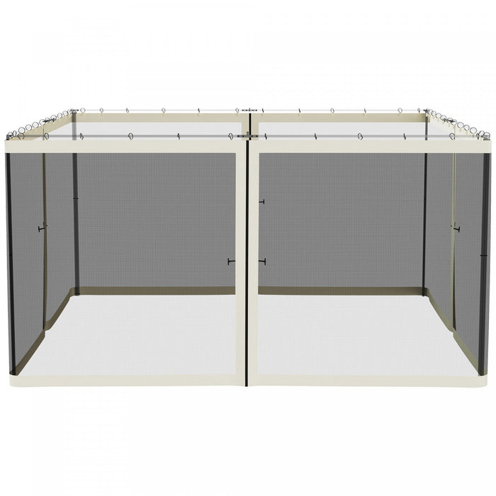 Outsunny Replacement Mosquito Netting For Gazebo 13' X 13' Black Screen Walls For Canopy With Zipper