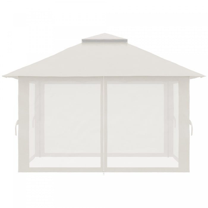 Outsunny 13' X 13' Pop Up Canopy With Mesh Sidewalls, Easy Up Canopy Tent Shelter With 2-tier Roof, 