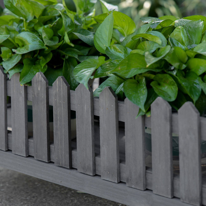 Outsunny Wooden Raised Garden Bed Free Standing Elevated Planter Box With Storage Shelf For Flowers,