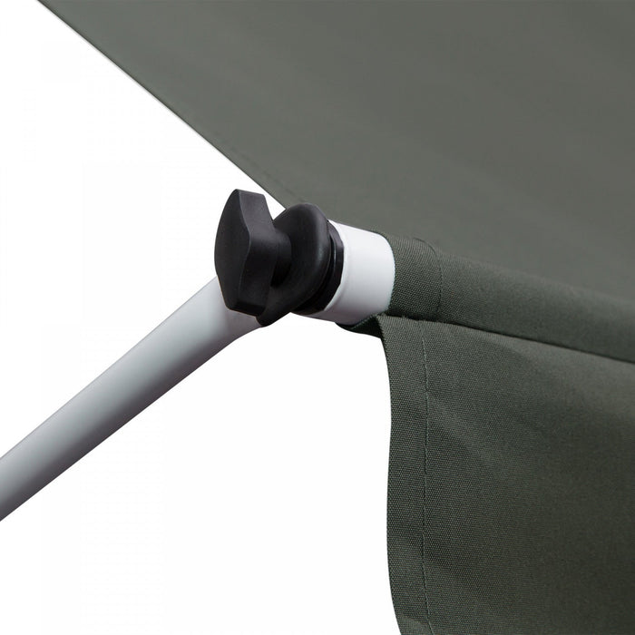 Outsunny 10x5ft Manual Retractable Awning, Patio Sun Shade Canopy Shelter With 5.6-9.2ft Support Pol