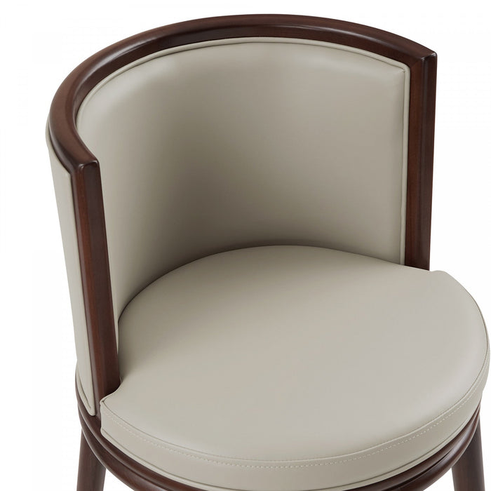 Evalyn Modern Wood Upholstered Barstool in Stone 