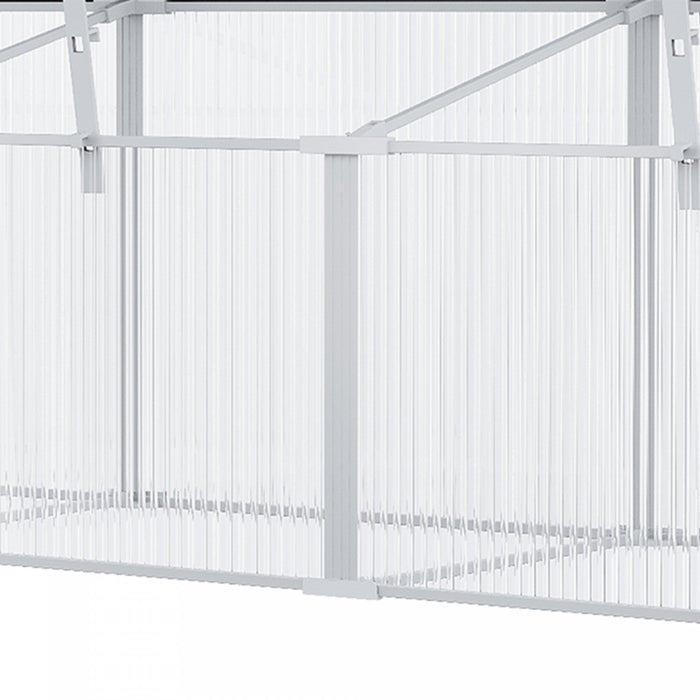 Outsunny Aluminium Cold Frame Greenhouse Garden Portable Raised Planter With Openable Top For Indoor