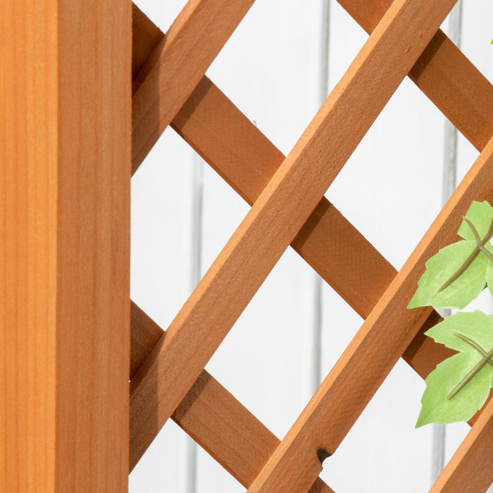Outsunny Raised Garden Bed with Arch Trellis Outdoor Planter Box, Brown