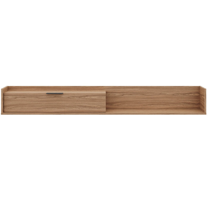 Nordika Slim 72\" Wall-Mounted TV Stand with Storage Cabinet - Light Walnut 