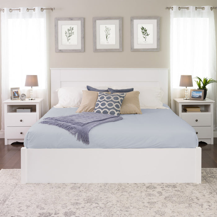 King Flat Panel Headboard - White