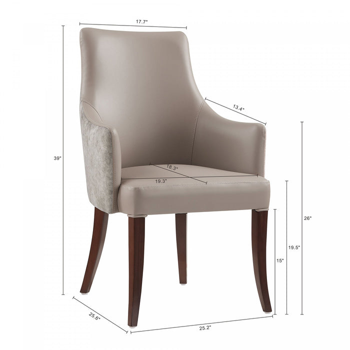 Connie Modern 6-Piece Dining Chair Set in Taupe 