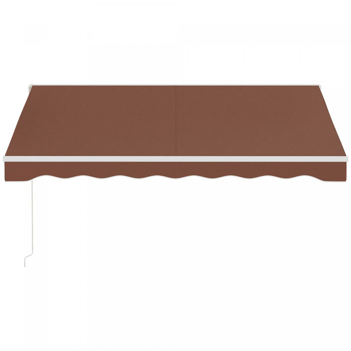 Outsunny 10' X 8' Electric Retractable Awning W/ Remote Controller, Coffee
