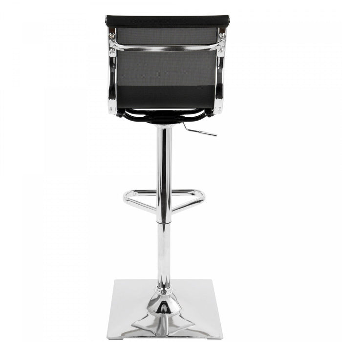 LumiSource Mirage Fabric Contemporary Adjustable Barstool with Swivel - Black