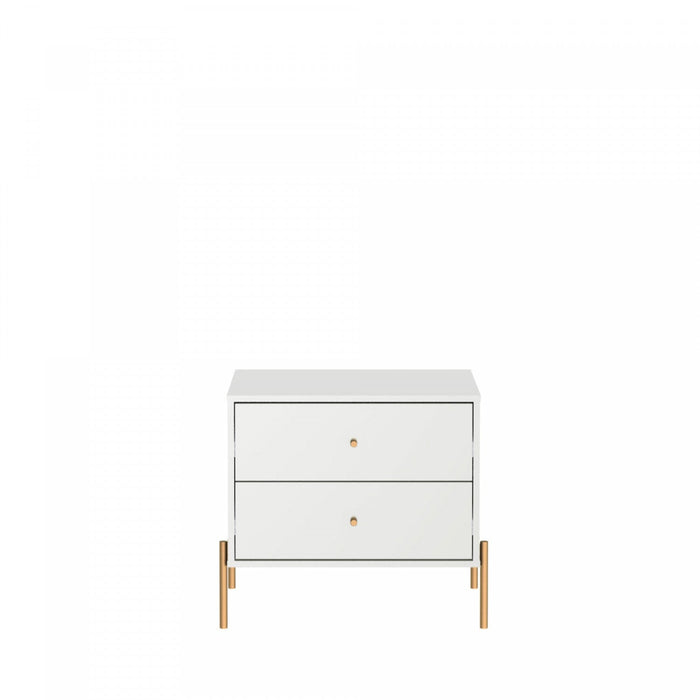 Jasper Modern 25\" Nightstand in White (2-Drawer) - Set of 2 