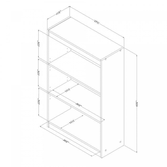 Axess 3-shelf Bookcase - Pure White 
