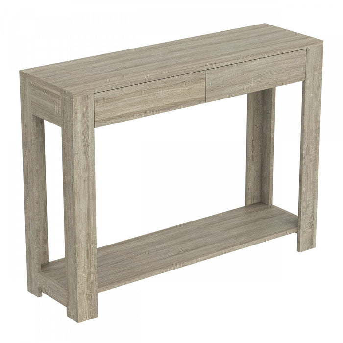 40” Console Table With 2 Drawers And Shelf - Dark Taupe 