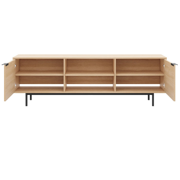 Nordika Hamilton 70\" TV Stand with 2 Storage Cabinets - Natural Blonde Oak 