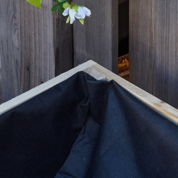 Outsunny 43\" X 24\" Raised Garden Bed, Wooden Elevated Planter Box With Non-woven Fabric For Vegetabl