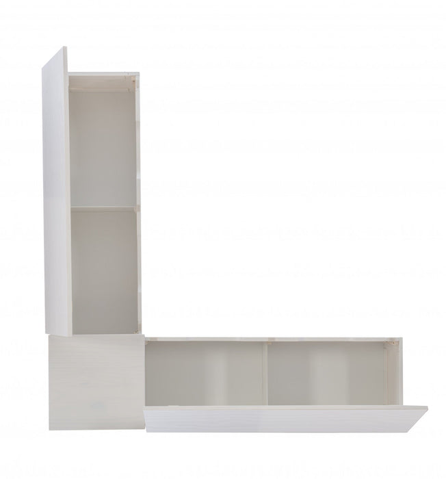 Tobin Backless Corner Nook Dining Bench - White