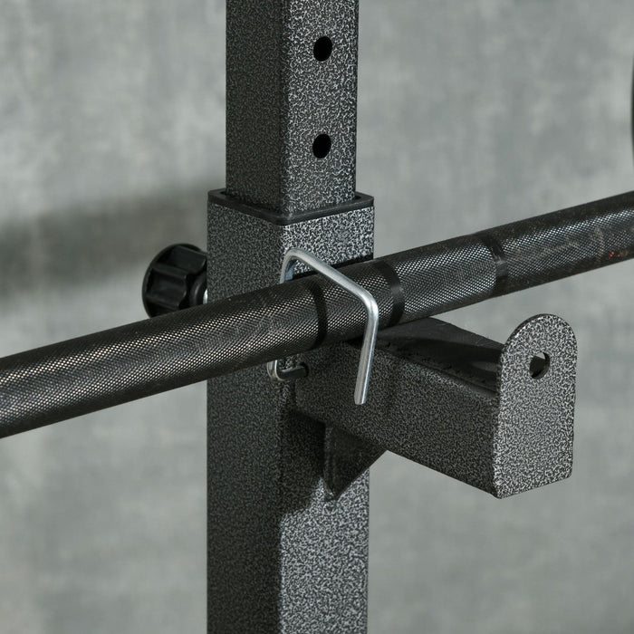Soozier Adjustable Squat Rack, Bench Press Rack, Black