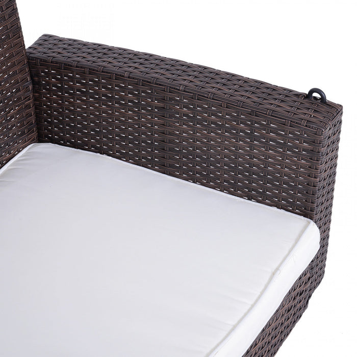Outsunny 2-person Patio Porch Swing Chair, Outdoor Rattan Hanging Bench With Cushion & 7.2 Ft Steel 
