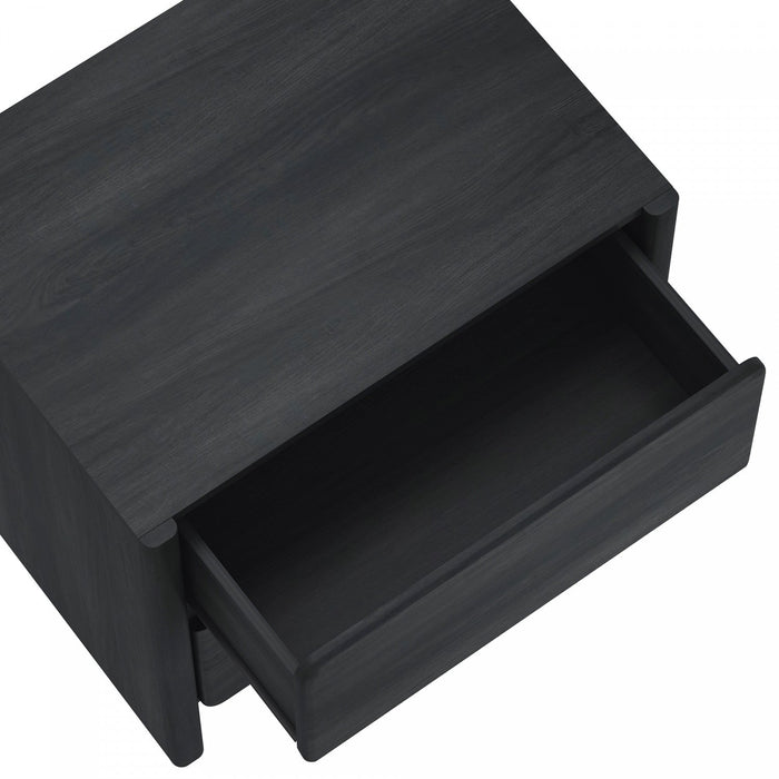 Linda Modern 24\" Nightstand in Charcoal Gray (2-Drawer) 
