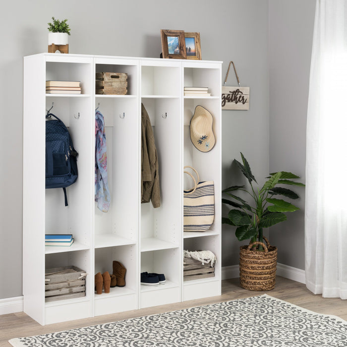 3-hook Narrow Hall Tree - White (set Of 4) 