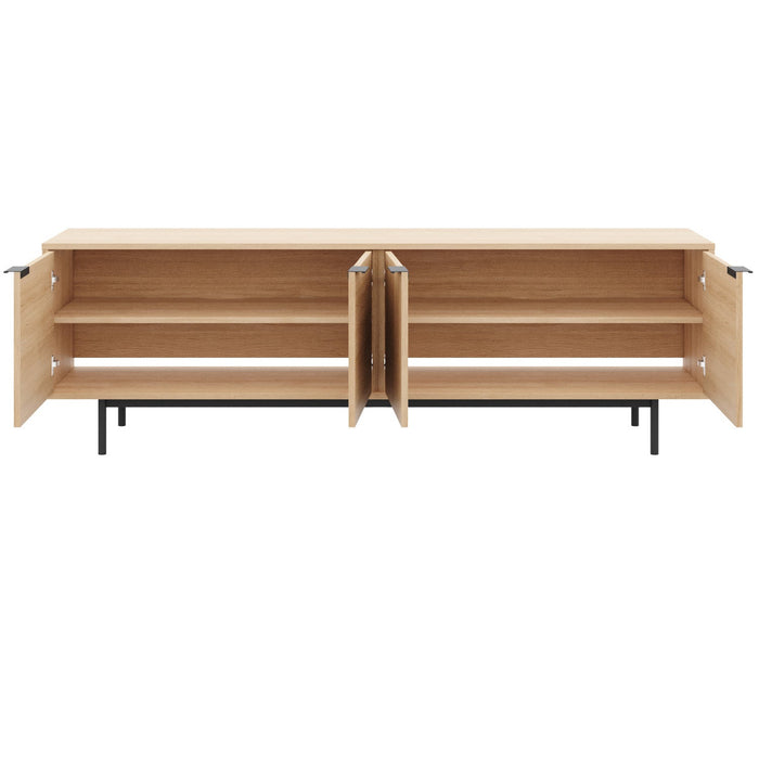 Nordika Hamilton 70\" TV Stand with 4 Storage Cabinets - Natural Blonde Oak 