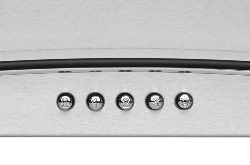 Hauslane 36\" Glass Canopy Wall Mount Range Hood - WM-600SS-36