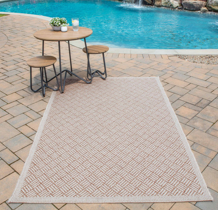 Eve Contemporary 5'0\" x 7'6\" Area Rug in Brown Indoor Area Rug 