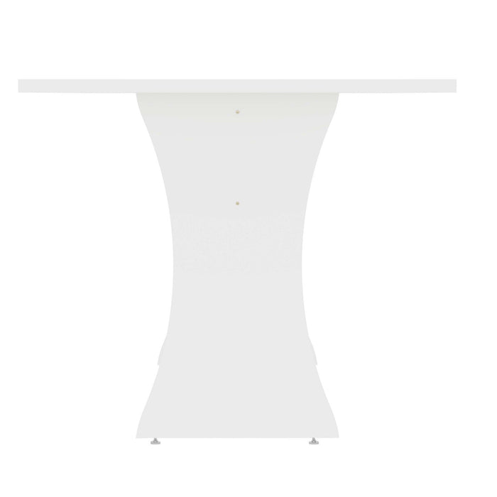 Coney Mid-Century Modern 53\" Dining Table in White 