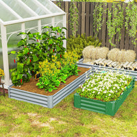 Outsunny 8x4x1ft Galvanized Raised Garden Bed, Open Bottom, Silver