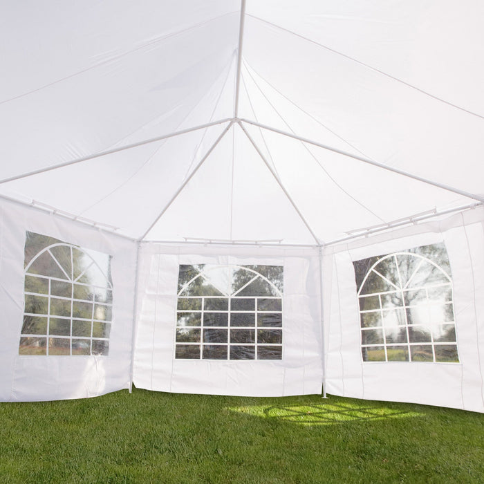 Outsunny 22.3ft Octagonal Party Tent Wedding Event Shelter Outdoor Canopy With 4 Removable Walls For