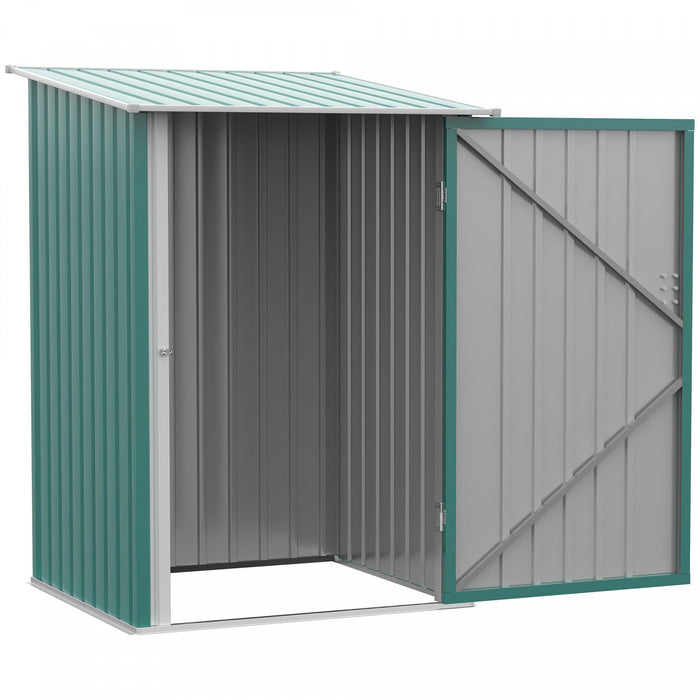 Outsunny 3.3' X 3.4' Lean-to Garden Storage Shed W/ Lockable Door Green