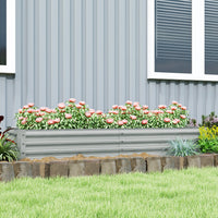 Outsunny 6x3x1ft Galvanized Raised Garden Bed, Open Bottom, Silver