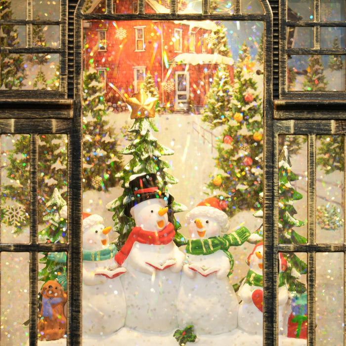 HOMCOM Christmas Snow Globe Lantern w/ Lights, Music and Swirling Glitter