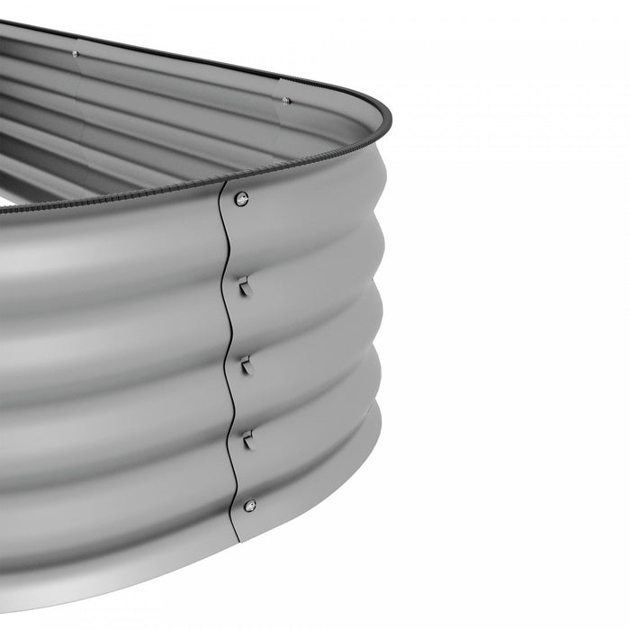 Outsunny 4.9' X 2' X 1' Galvanized Raised Garden Bed Kit, Metal Elevated Planter Box With Safety Edg