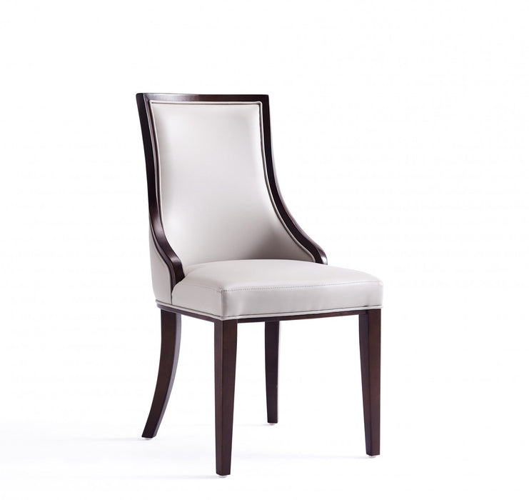 Grand Traditional Wood Upholstered Dining Chair in Light Gray - Set of 4 