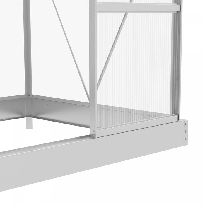 Outsunny 6' X 4' Polycarbonate Greenhouse, Walk-in Greenhouse With Sliding Door, Adjustable Window, 