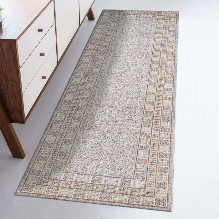 Valeria Traditional 2'7\" x 8'0\" Runner Rug in Grey Indoor Area Rug 