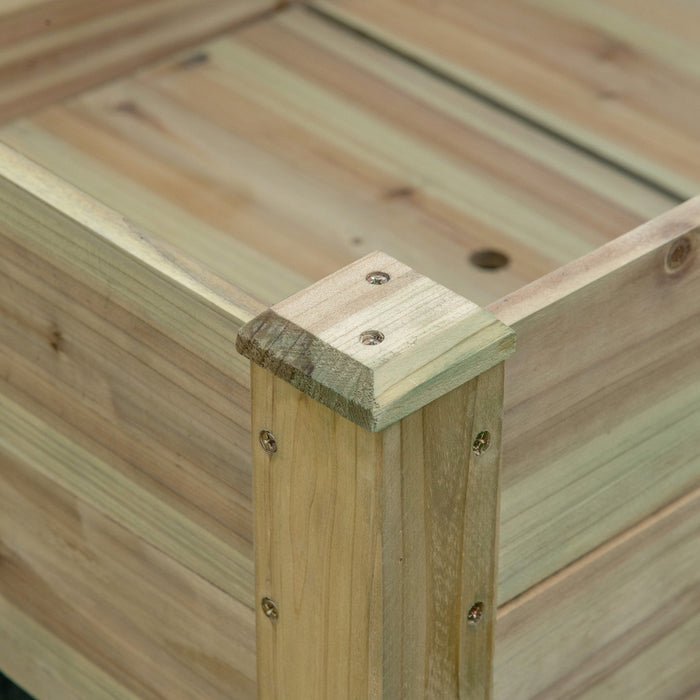 Outsunny 45\" X 22\" X 33\" Elevated Planter Box With Legs And Storage Shelf, Raised Garden Bed, Elevat