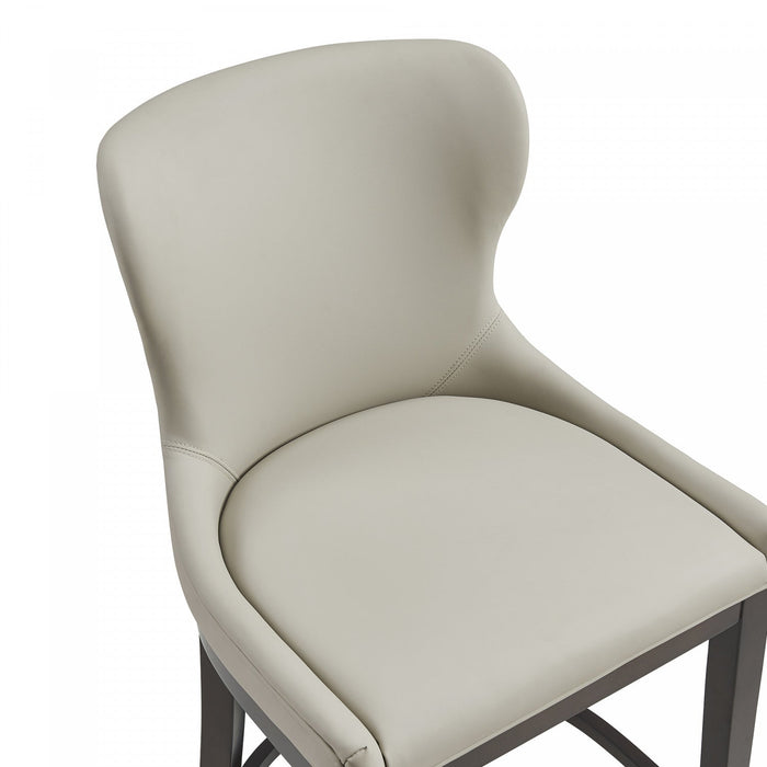 Blair Modern Wood Upholstered Counter Stool in Stone - Set of 2 Bar Stool 