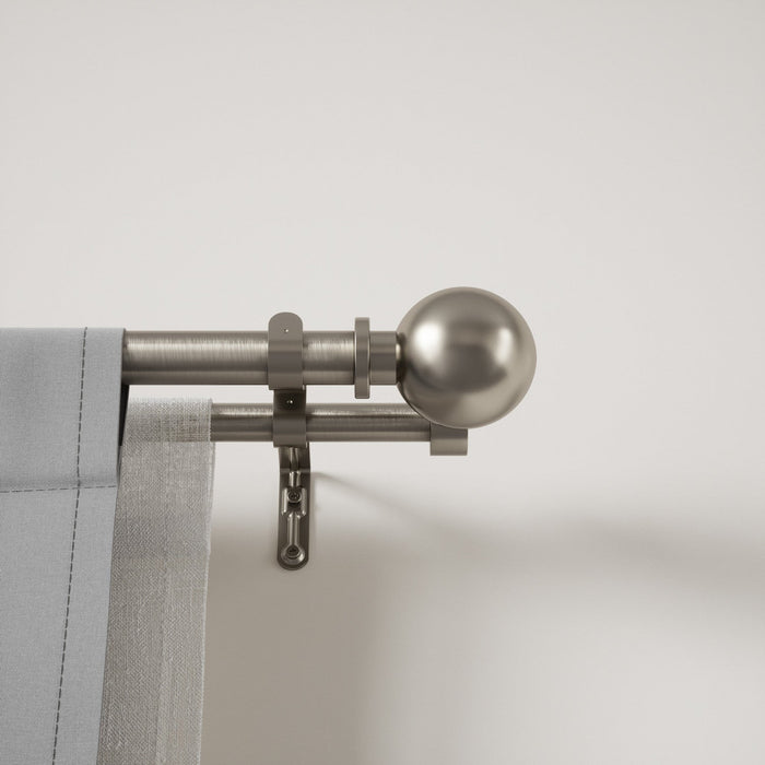 Umbra Bolas Nickel Expandable Double 1\" and 3/4\" Curtain Rod - 36\"-72\" 